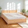 Kép 1/5 - 316G – Ágyneműtartós borovi fenyő ágy 160x200 cm egyenes, fílungos modern fejvéggel – Fenyőbútoros
