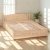 Kép 2/7 - 326G – Ívelt, fílungos, gombos – Ágyneműtartós franciaágy, fenyőfa ágykeret +Ágyrács – 160x200 cm | Matrac nélkül
