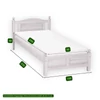 Kép 4/5 - 329 – Ívelt, fílungos, gombos – fix egyszemélyes fenyőfa ágykeret – 90x200cm – Masszív ágykeret | Ágykeret méretek