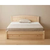Kép 3/6 - 336G – Masszív Borovi fenyő 160x200 cm, kétszemélyes franciaágykeret ágyneműtartóval +ágyráccsal – Modern, íves, fílungos
