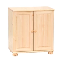 121 borovi fenyő komód 2 ajtós, natúr fa, 80x90 cm – klasszikus, tömörfa tárolóbútor