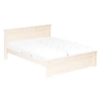 fenyő franciaágy, festett fehér batikolt felületű, borovi fenyő ágy, 140x200-as fekvőfelülettel, fix kivitel, ant140 termék