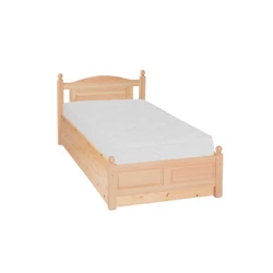 329G – Masszív Borovi fenyő egyszemélyes ágykeret 90x200 cm gázrugós ágyneműtartóval +ÁGYRÁCS – Íves, gombos, fílungos