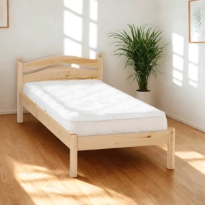 Ívelt gombos fejvéggel borovi fenyő ágy 90x200 cm – Fenyőbútoros