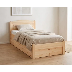 339G – Masszív Borovi fenyő 90x200 cm, egyszemélyes ágykeret ágyneműtartóval +ágyráccsal