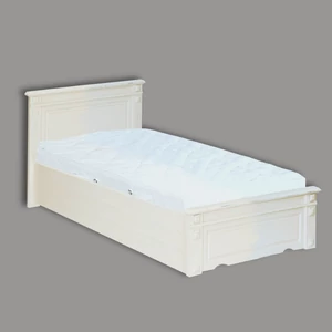 festett fehér batikolt felületű, borovi fenyő ágy, 90x200-as fekvőfelülettel, gázrugós ágyneműtartóval, ant90G termék