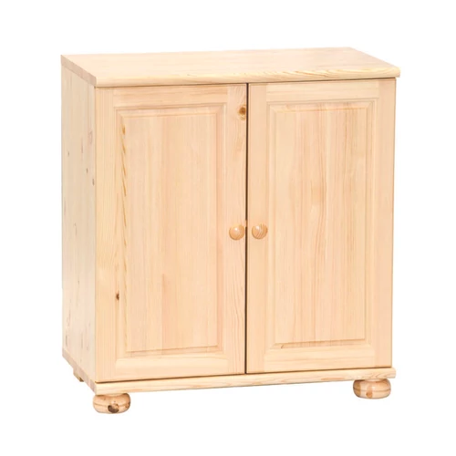 121 borovi fenyő komód 2 ajtós, natúr fa, 80x90 cm – klasszikus, tömörfa tárolóbútor