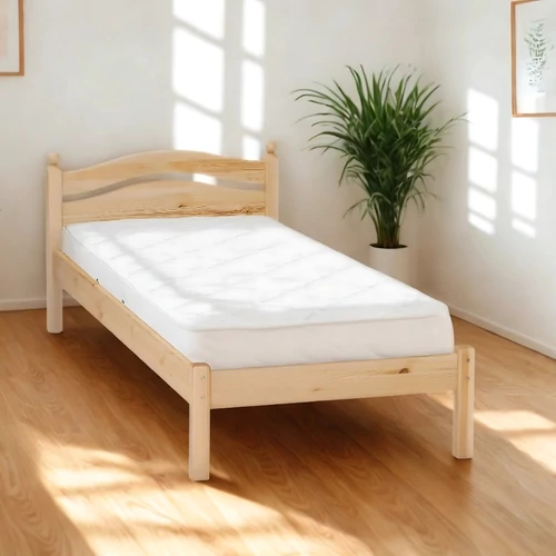 Ívelt gombos fejvéggel borovi fenyő ágy 90x200 cm – Fenyőbútoros