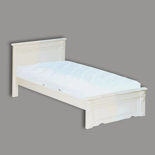 festett fehér batikolt felületű, borovi fenyő ágy, 90x200-as fekvőfelülettel, fix kivitel, ant90 termék