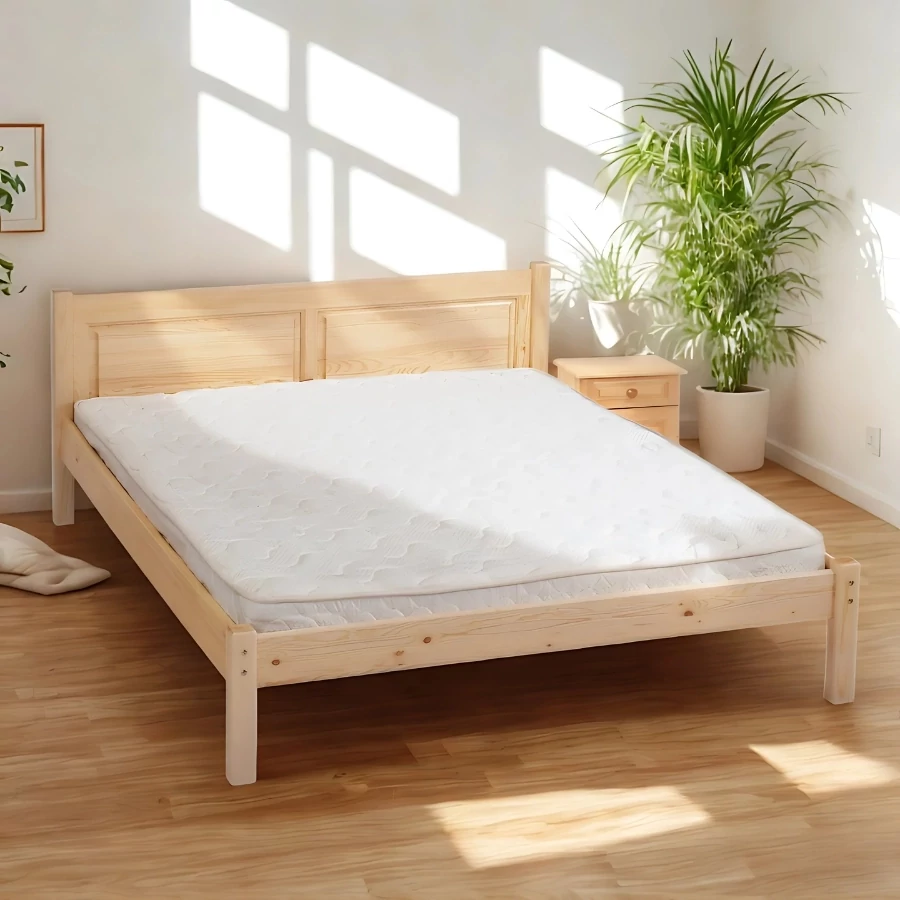 316 – Egyenes, fílungos fejvéggel borovi fenyő ágy 160x200 cm – Fenyőbútoros