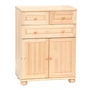 Kép 1/2 - 125 Borovi fenyő komód – 2 ajtós, 3 fiókos natúr bútor 80x110 cm, lakkozott tömör fenyő